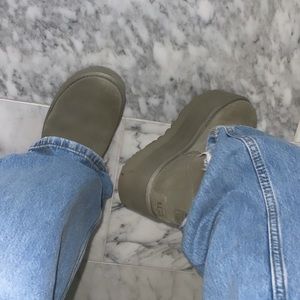 Moss green platform Uggs ultra mini